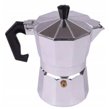 KAWIARKA ALUMINIOWA ZAPARZACZ DO KAWY KAFETERKA 3 filiżanki 150 ml SREBRNA